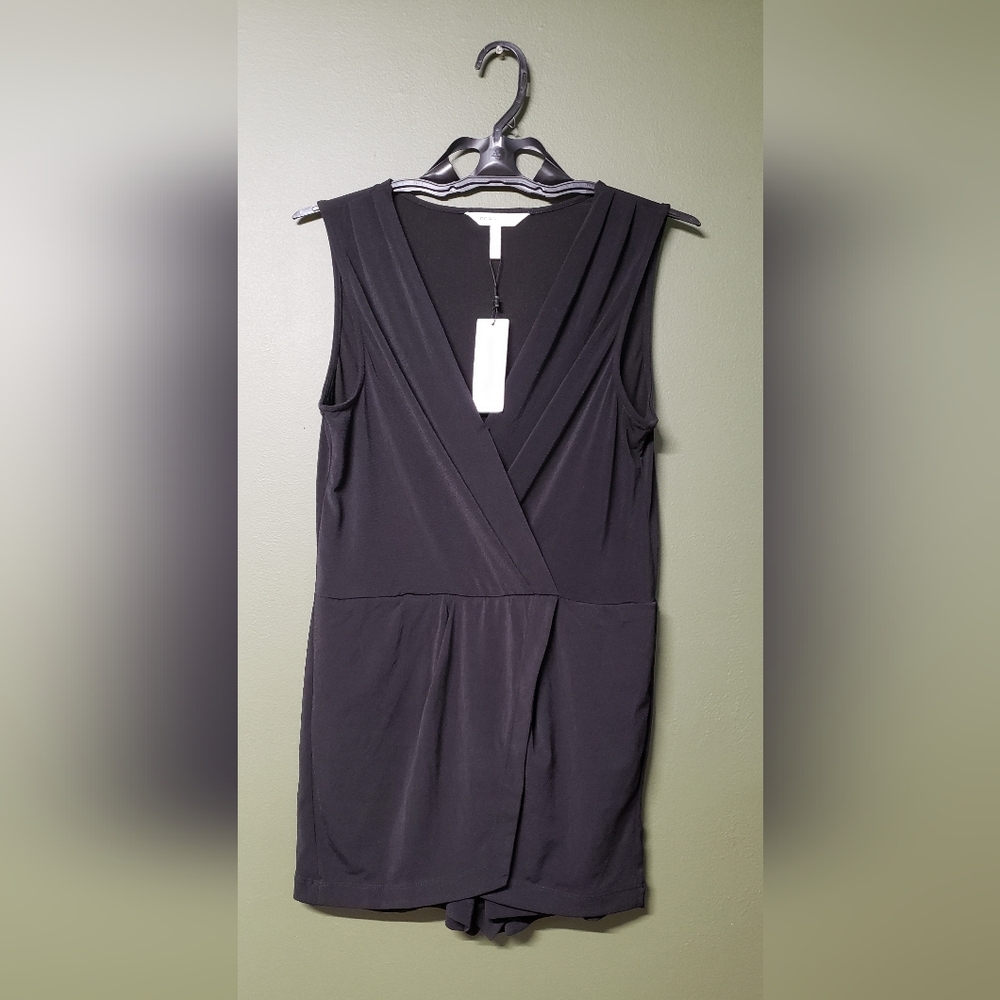 Black Sleeveless Wrap-Style Romper – Sleek & Stylish